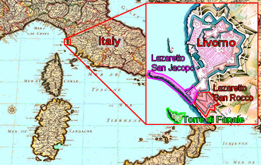 Map of Livorno Laarettos